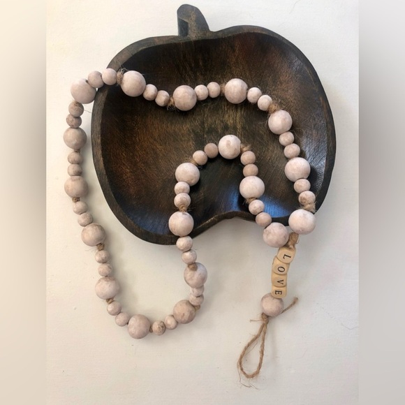 Wood Beaded Garland, Boho Decor, Farmhouse Home Decor, Rustic Accent HANDMADE - Picture 3 of 8